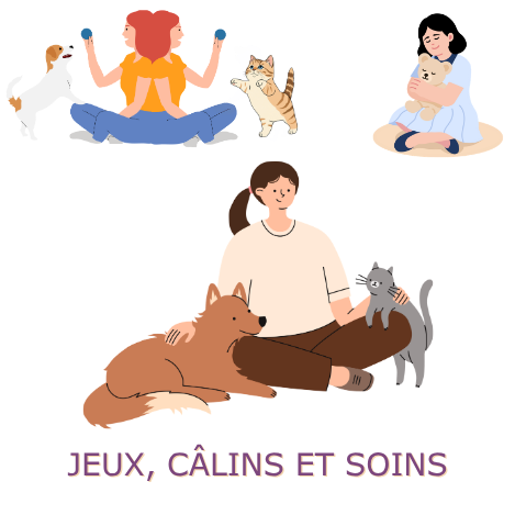 Jeux, câlins et soins